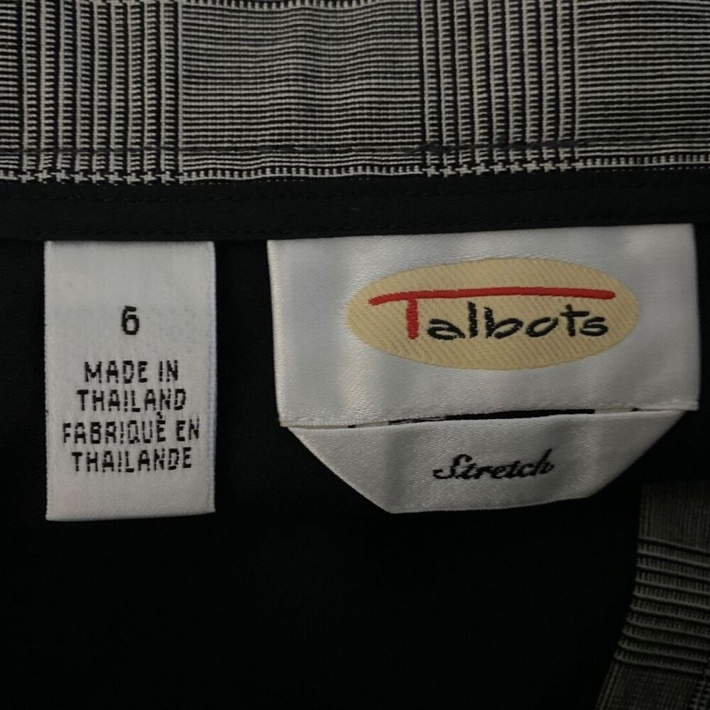 Talbots Pencil Skirt‎ 6 Black White Herringbone Wool Blend Stretch Casual Career - Picture 4 of 6